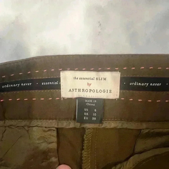 ANTHROPOLOGIE Essential Slim
Trouser Brown Black Contrast
Side Stripe Pants Sz 8 - Picture 2 of 7